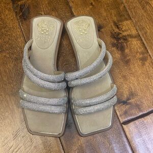 Vince Camuto Rhinestone Slide Sandals